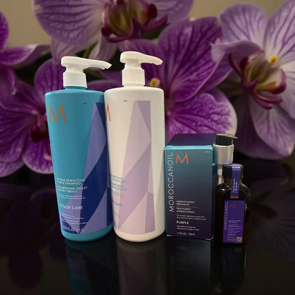 Moroccanoil Purple Blonde Shampoo Conditioner 33.8 oz Purple Treatment Trio